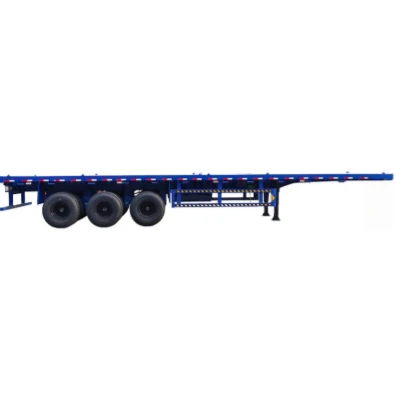 Trailer Semi Datar 3-sumbu Berkualitas Tinggi Pengangkutan Kontainer 40 kaki Produk Harga Bagus