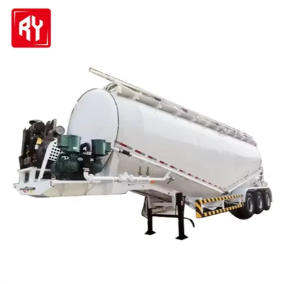 RUIYUAN Fly Ash Powder Material Cargo Utility Semen Curah Kering Semi Trailer V-Tangki Semen Berbentuk Kapasitas 32,4 Ton Shandong