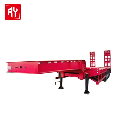 Ry-4 Axle Red Low Bed Trailerrbon Steel Bahan